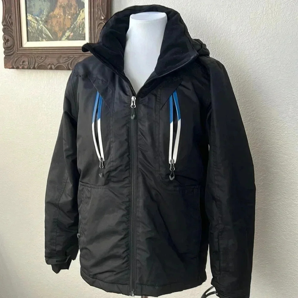 Planet Earth Winter Snow Jacket Coat Size Youth Large Black Blue White